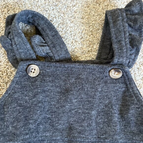 Old Navy Baby Girl Overalls Dark Grey Size 12-18 Months - Picture 5 of 8